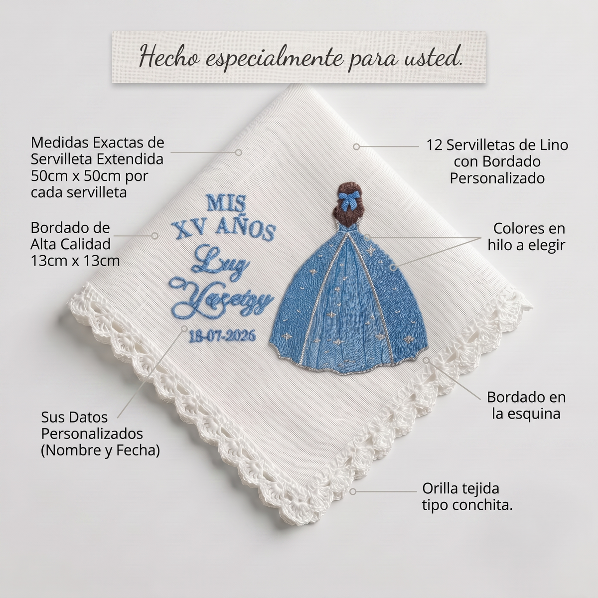 12 Servilletas Para XV Años