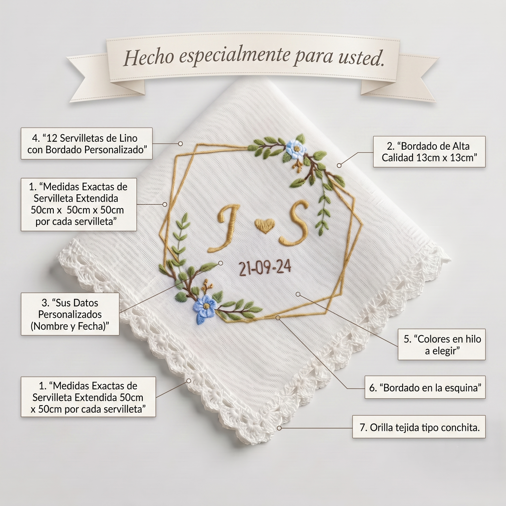 12 Servilletas Para Boda