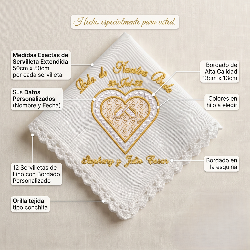 12 Servilletas Para Boda