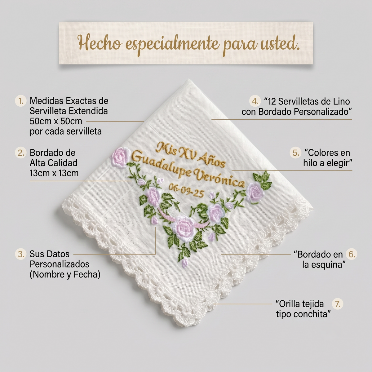 12 Servilletas Para XV Años