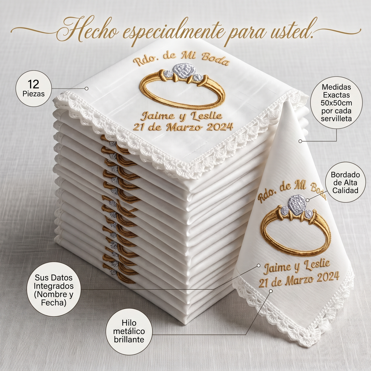 12 Servilletas Para Boda