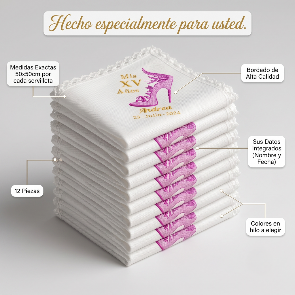 12 Servilletas Para XV Años