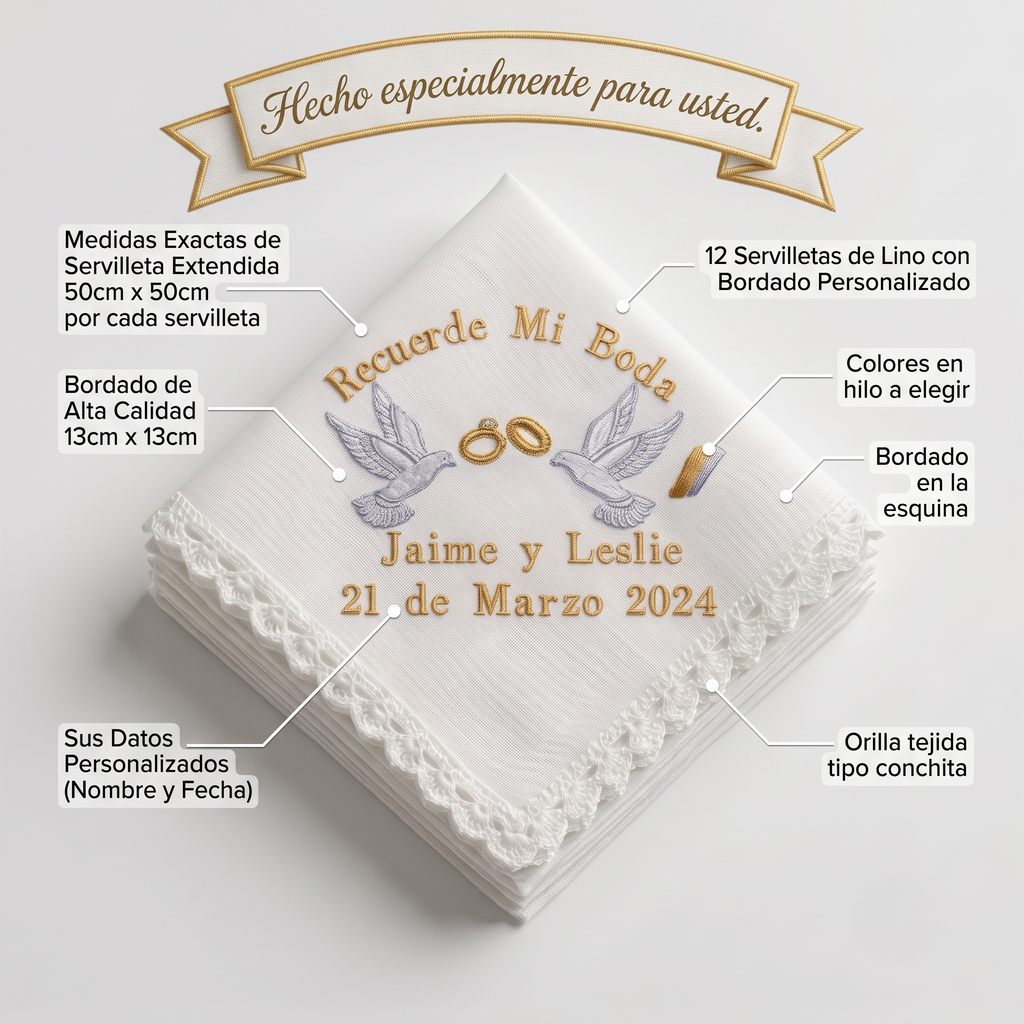 12 Servilletas Para Boda
