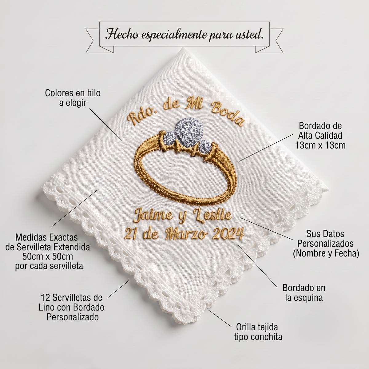 12 Servilletas Para Boda