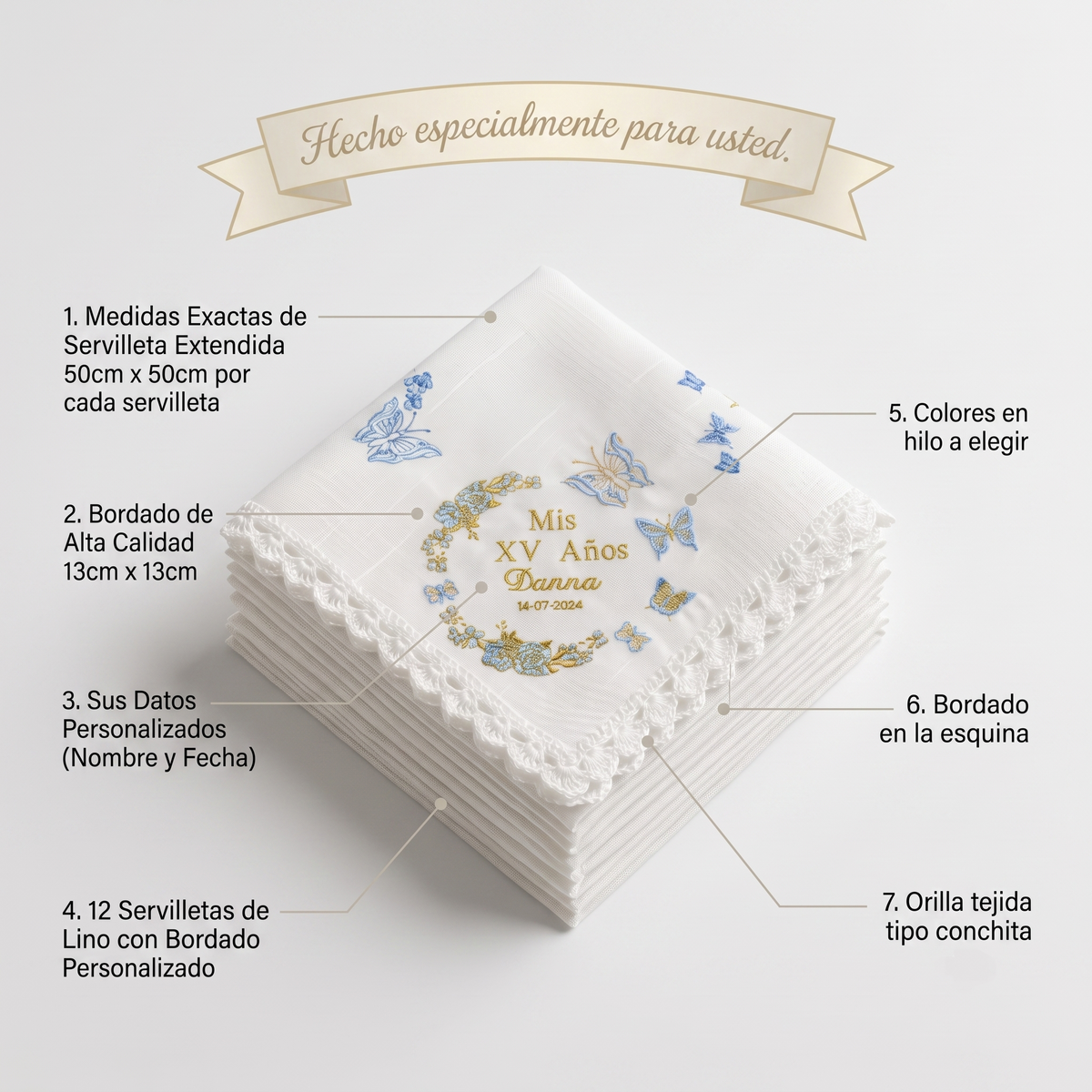 12 Servilletas Para XV Años