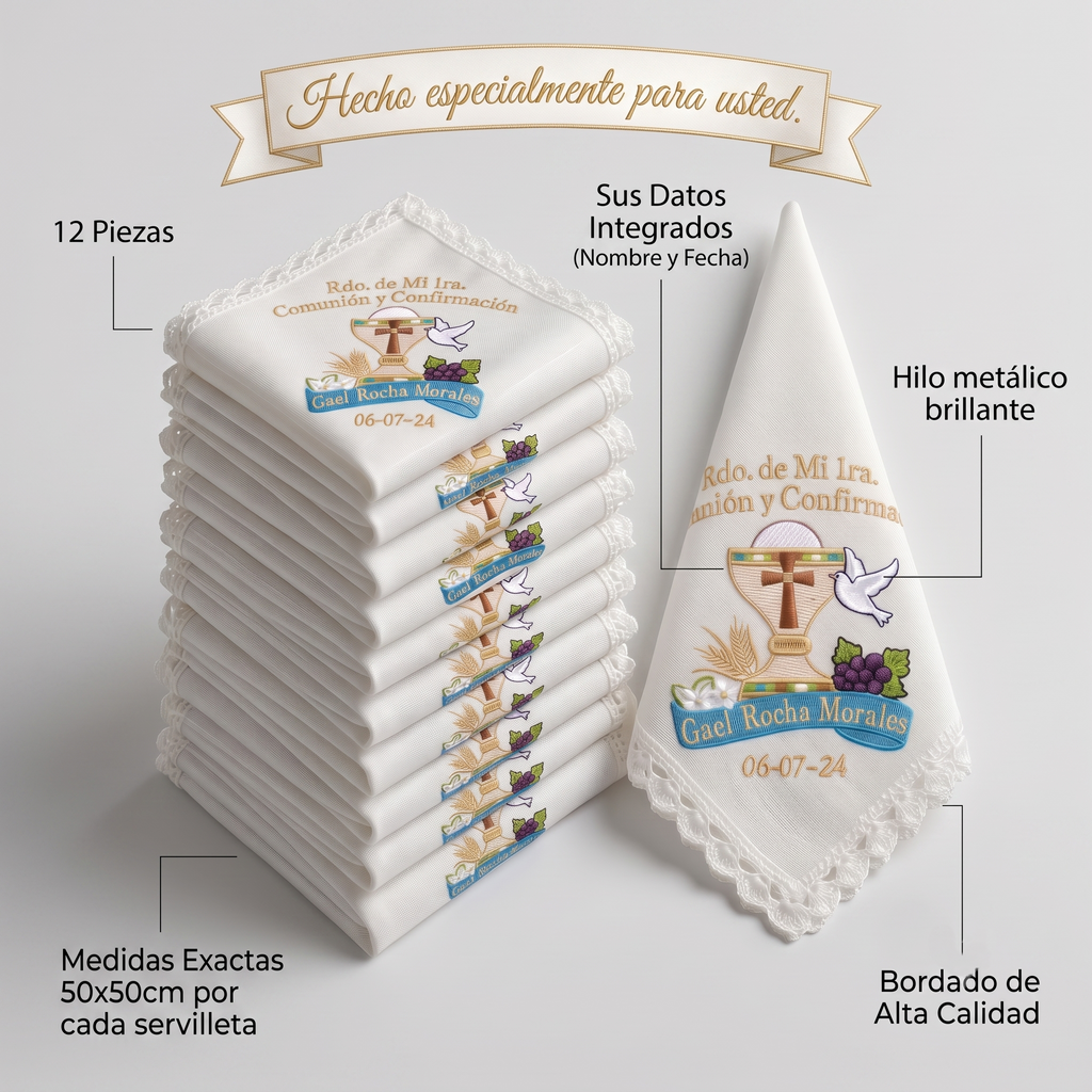 12 Servilletas Para Comunión