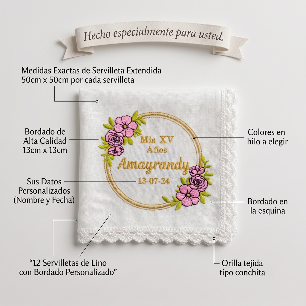 12 Servilletas Para XV Años