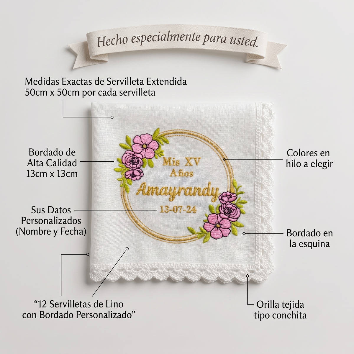 12 Servilletas Para XV Años