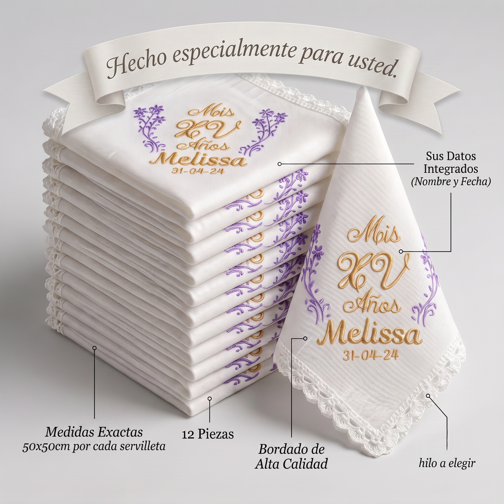 12 Servilletas Para XV Años
