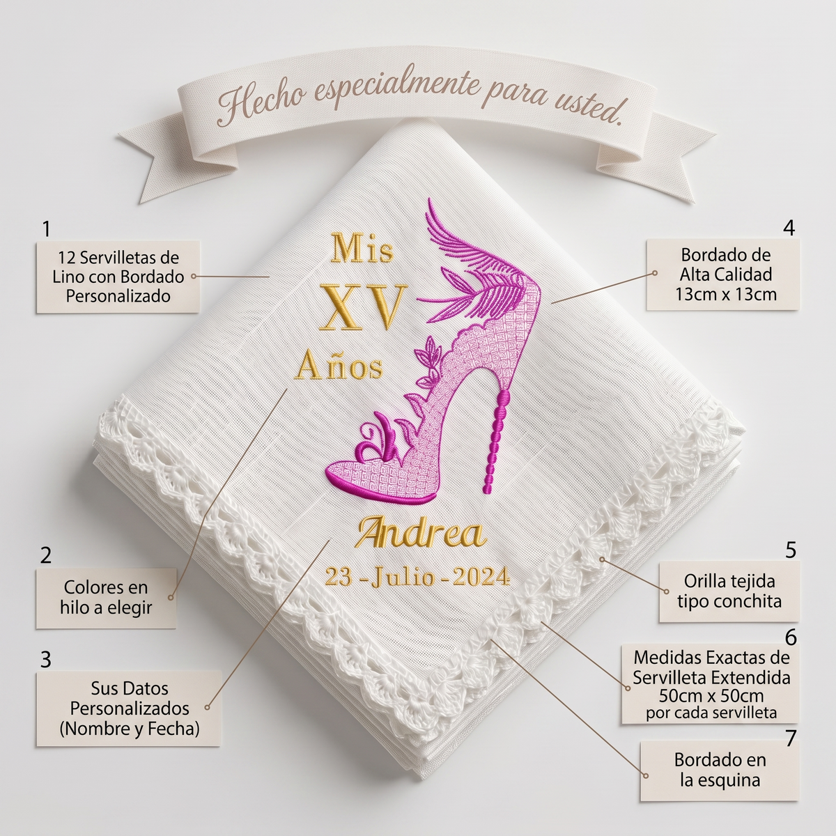 12 Servilletas Para XV Años