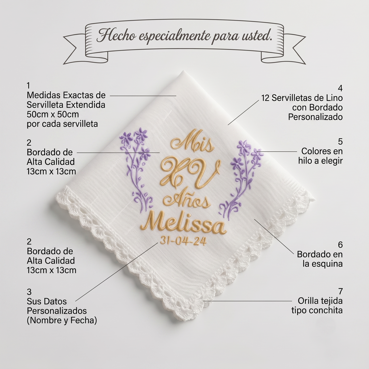12 Servilletas Para XV Años