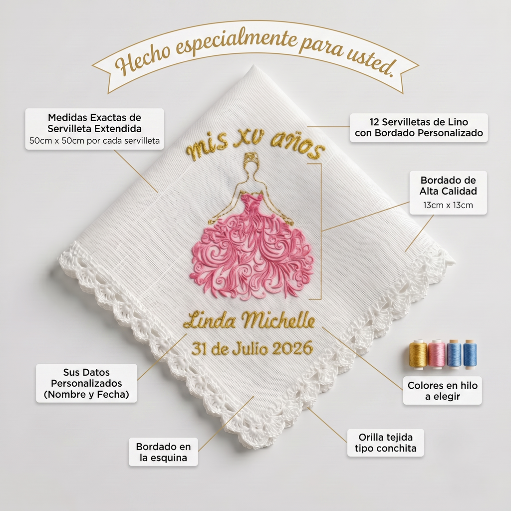 12 Servilletas Para XV Años