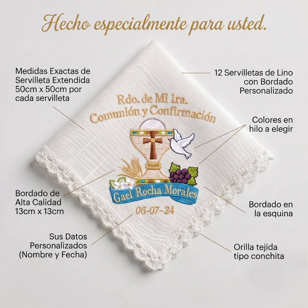 12 Servilletas Para Comunión