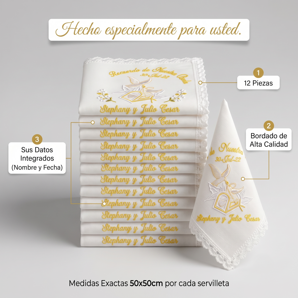 12 Servilletas Para Boda