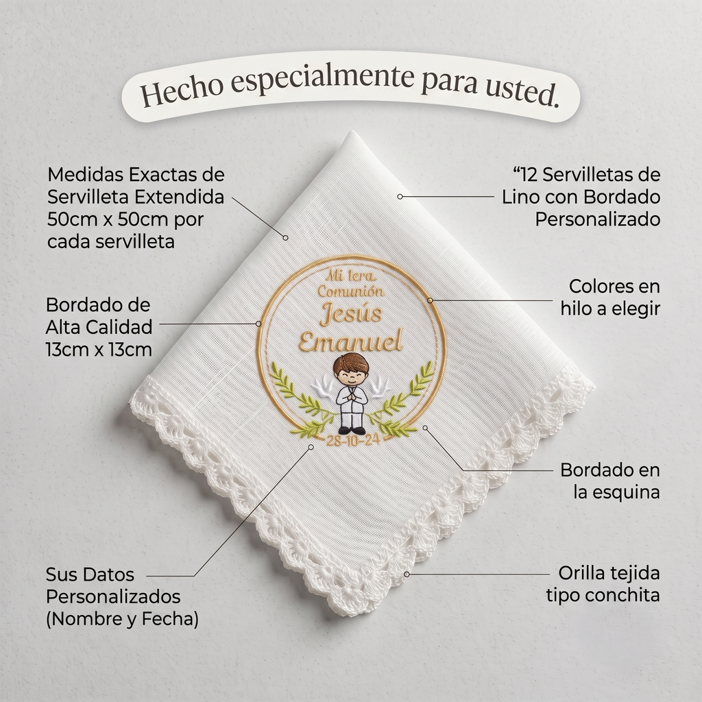 12 Servilletas Para Comunión