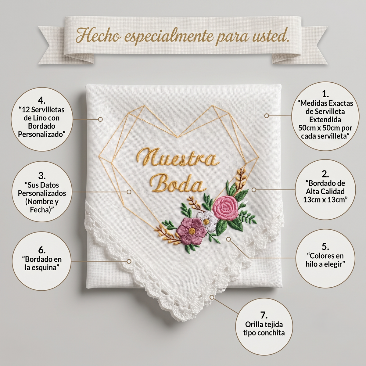 12 Wedding Napkins