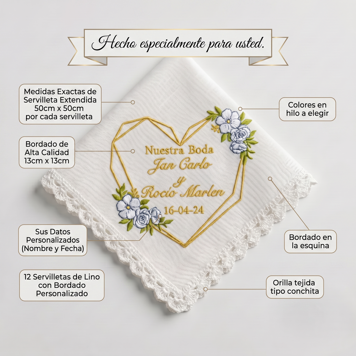 12 Servilletas Para Boda