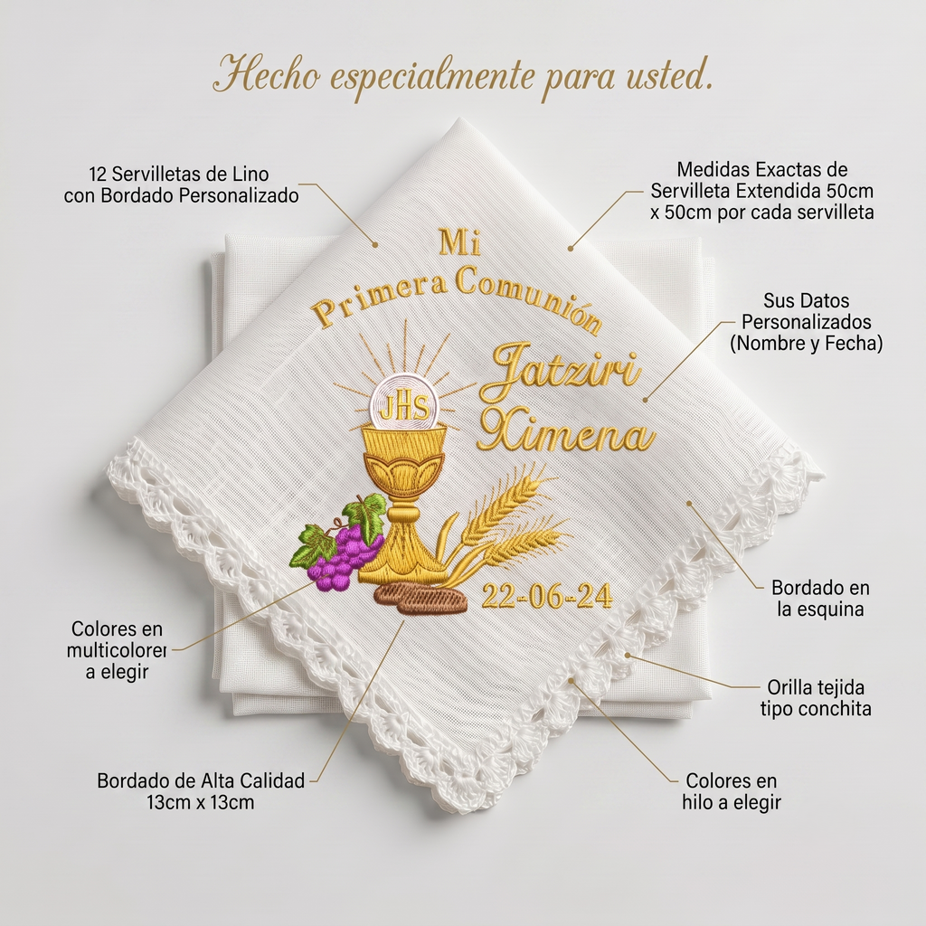 12 Servilletas Para Comunión
