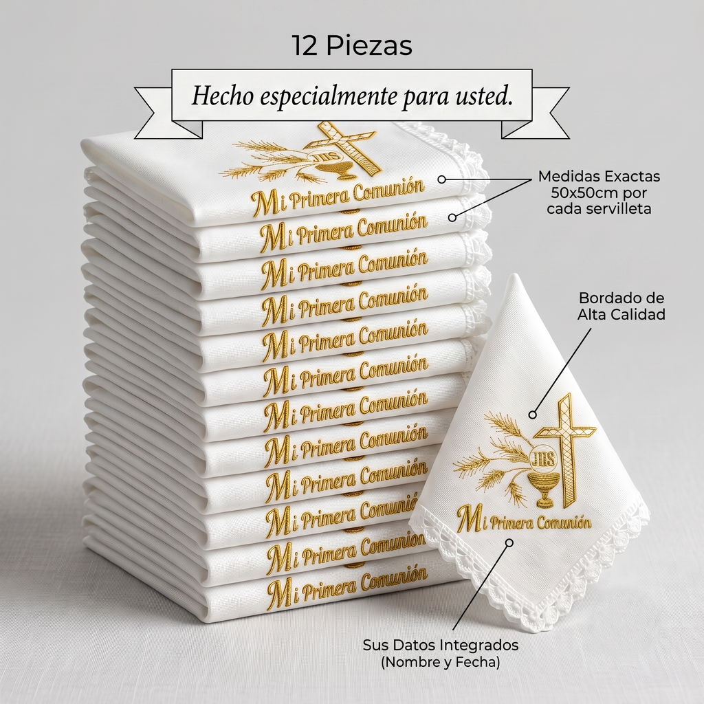 12 Servilletas Para Comunión