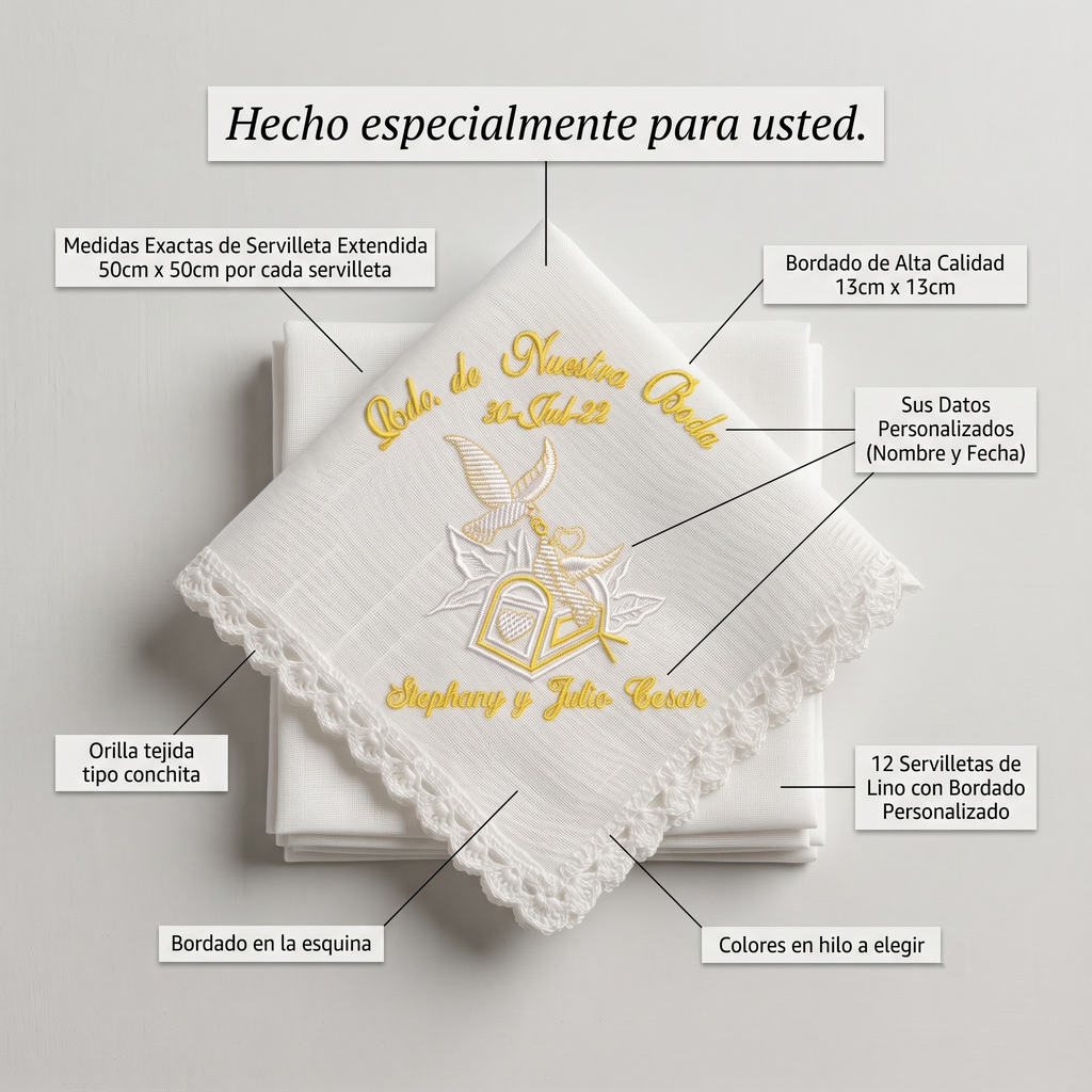 12 Servilletas Para Boda