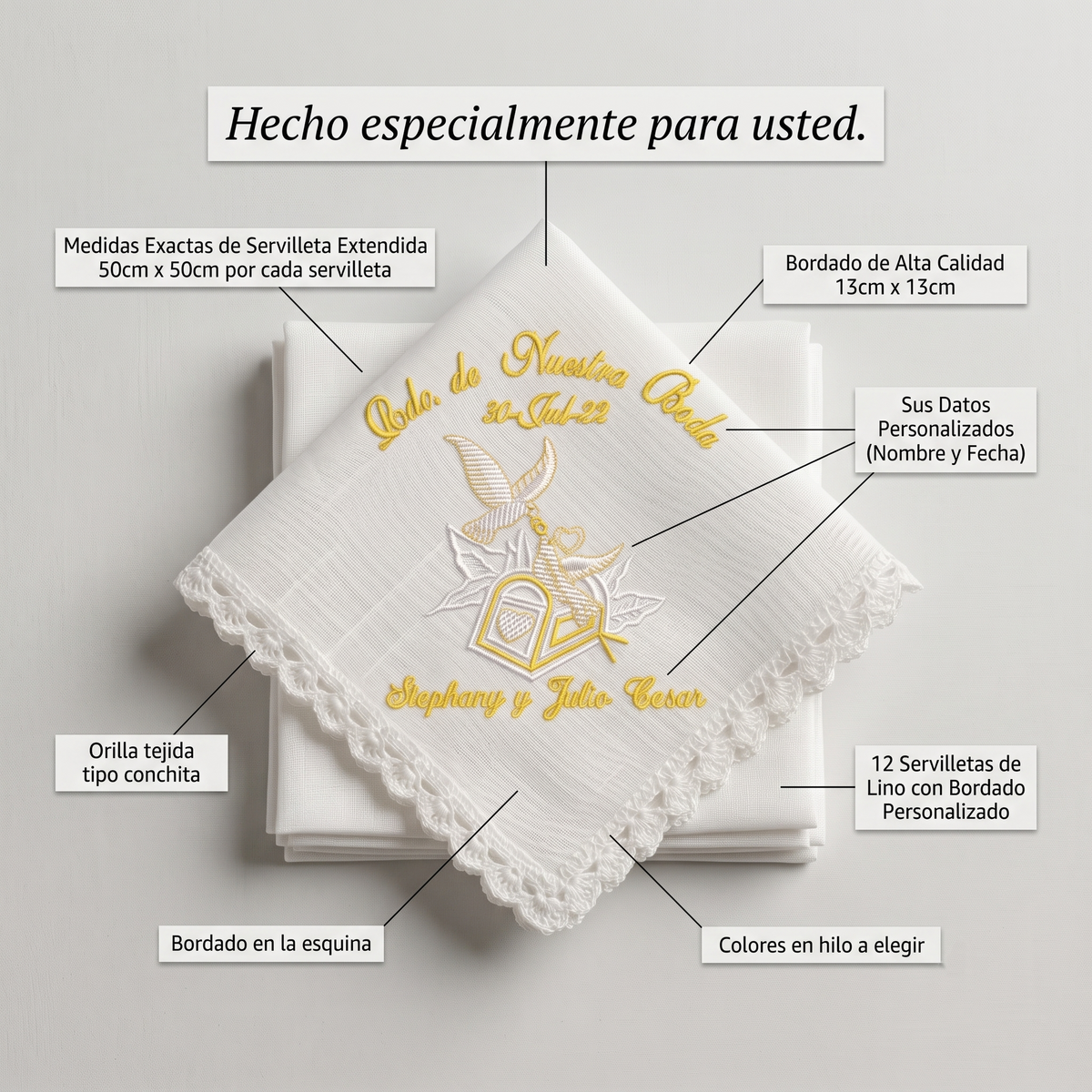 12 Servilletas Para Boda