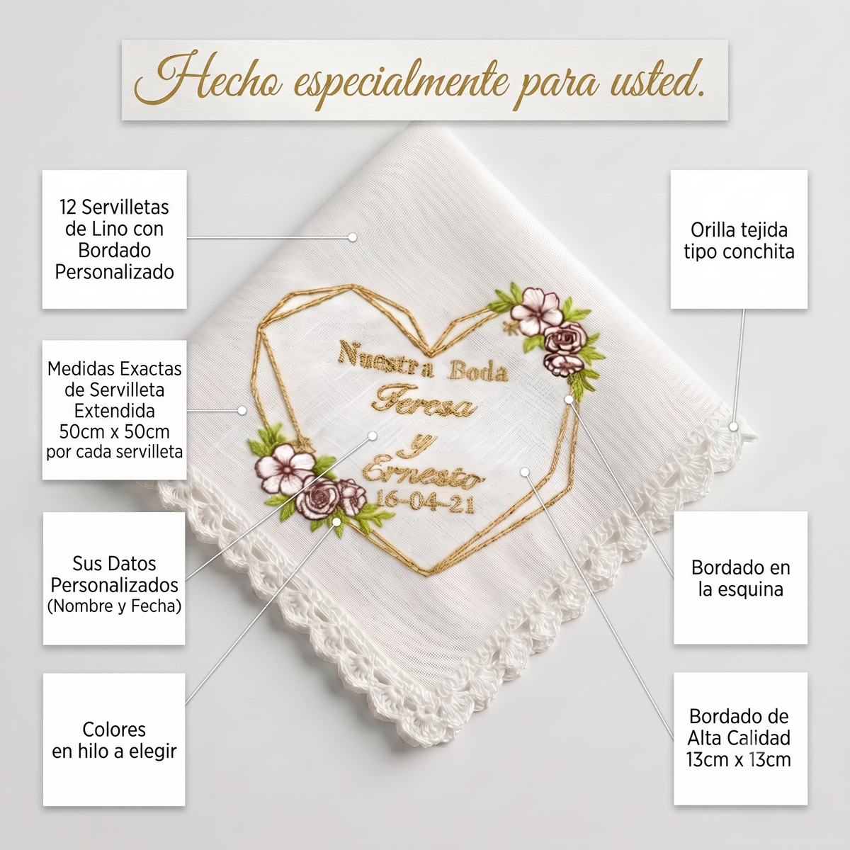 12 Wedding Napkins