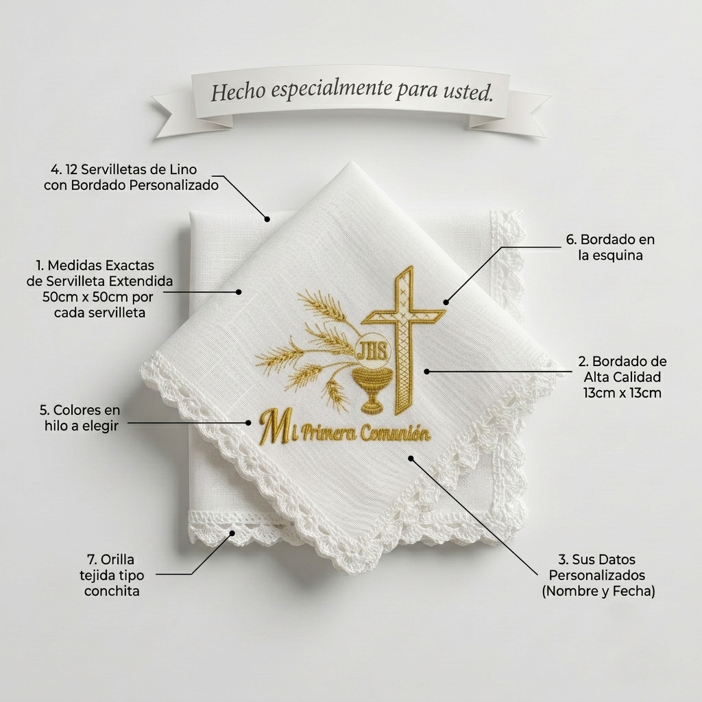 12 Servilletas Para Comunión