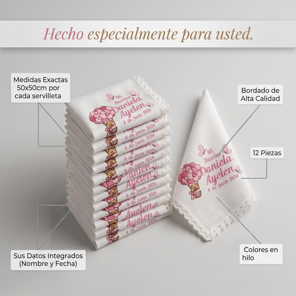 12 Servilletas Para Bautizo