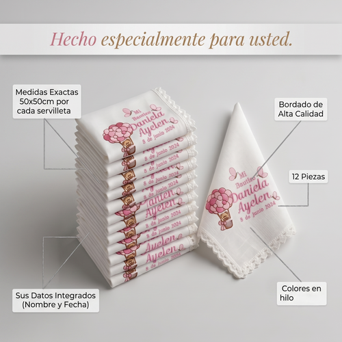 12 Servilletas Para Bautizo