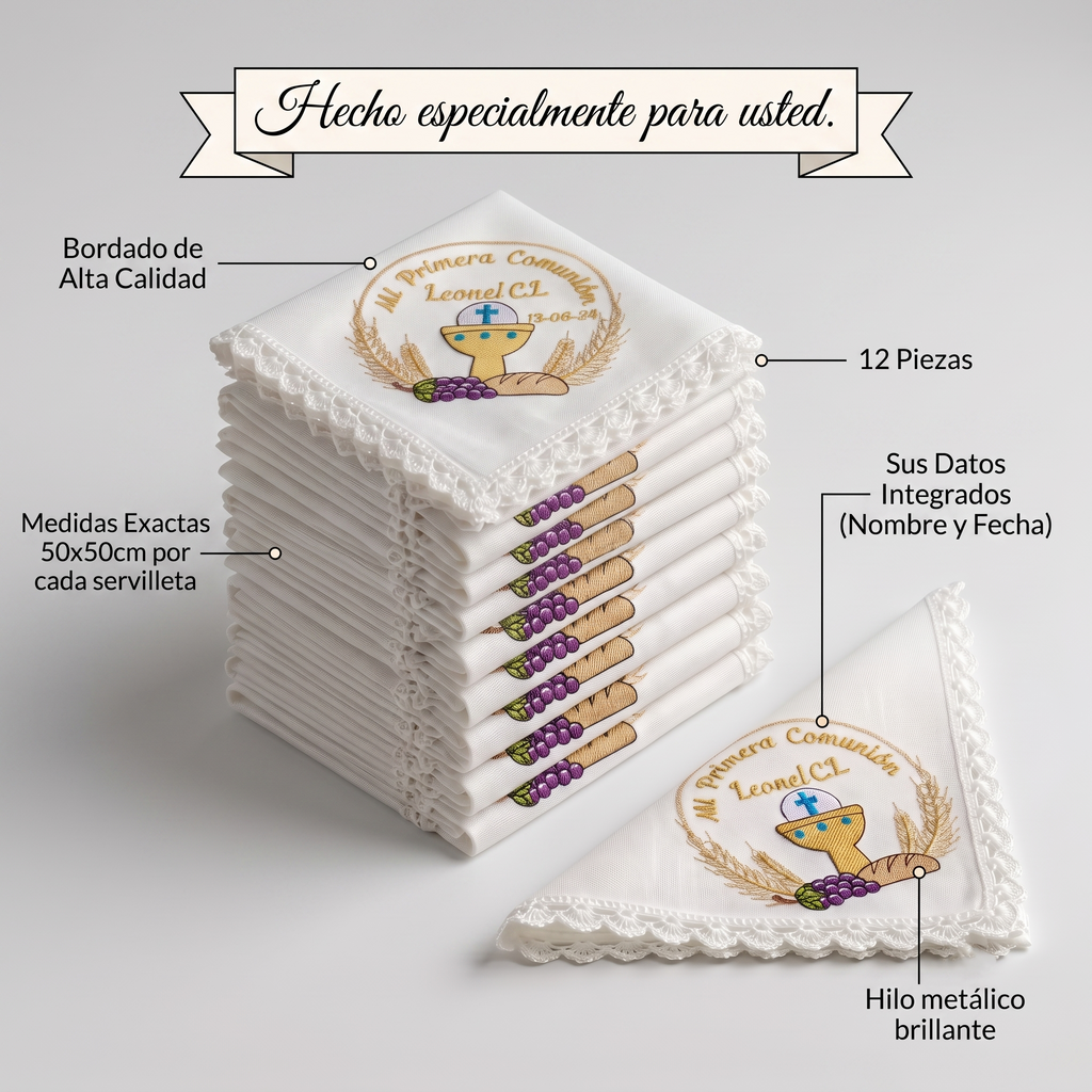 12 Servilletas Para Comunión