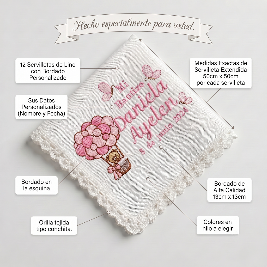 12 Servilletas Para Bautizo