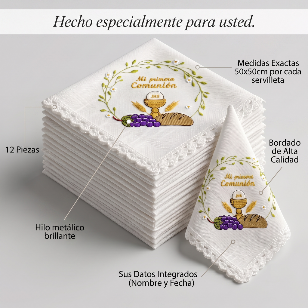 12 Servilletas Para Comunión