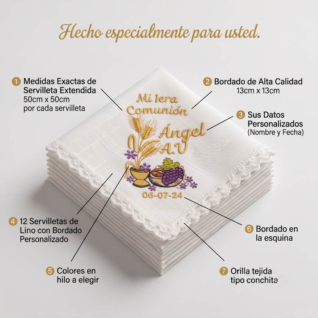 12 Servilletas Para Comunión