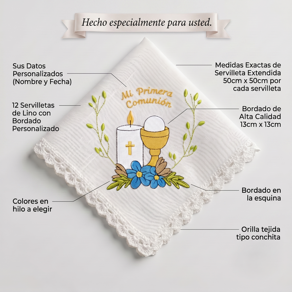 12 Servilletas Para Comunión