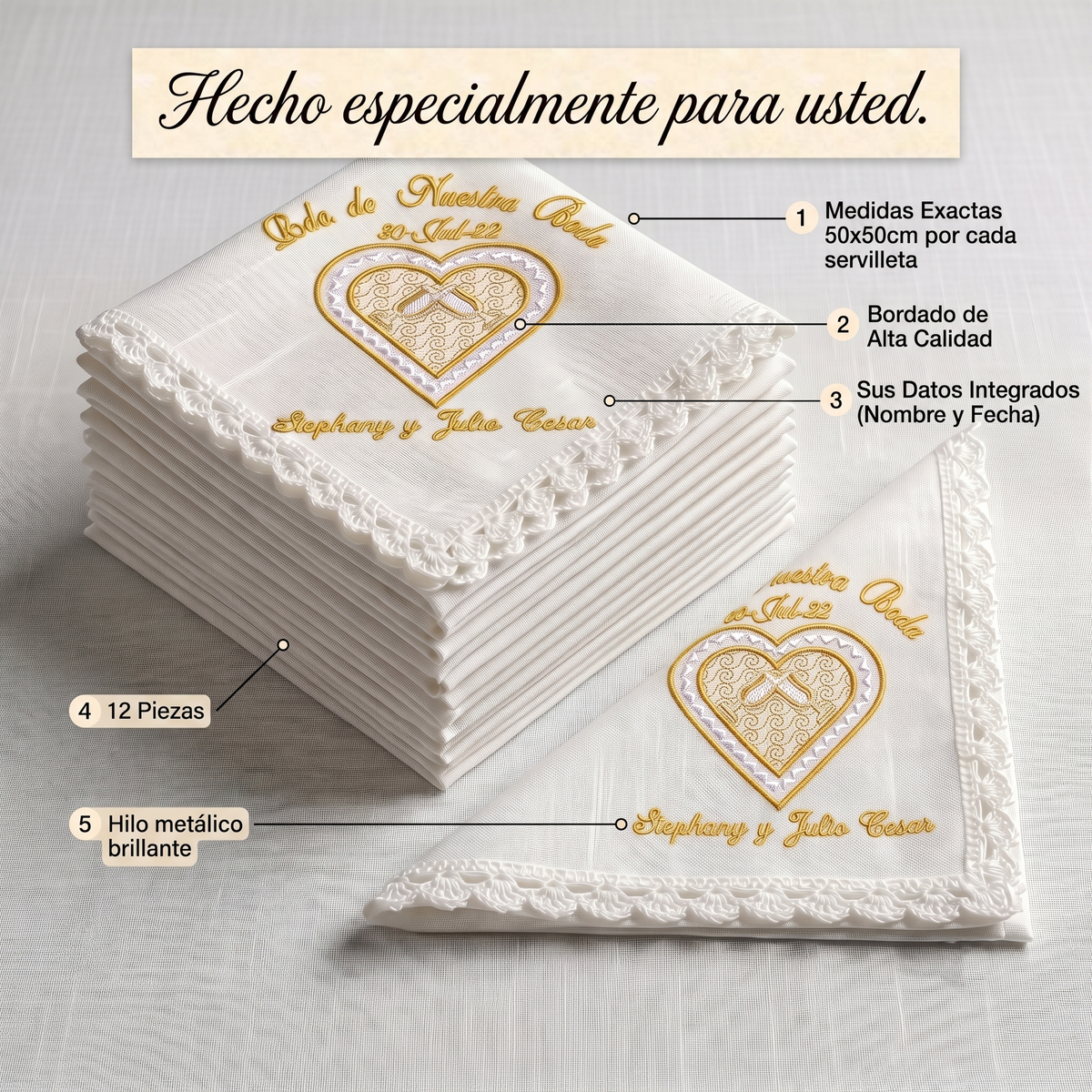 12 Servilletas Para Boda