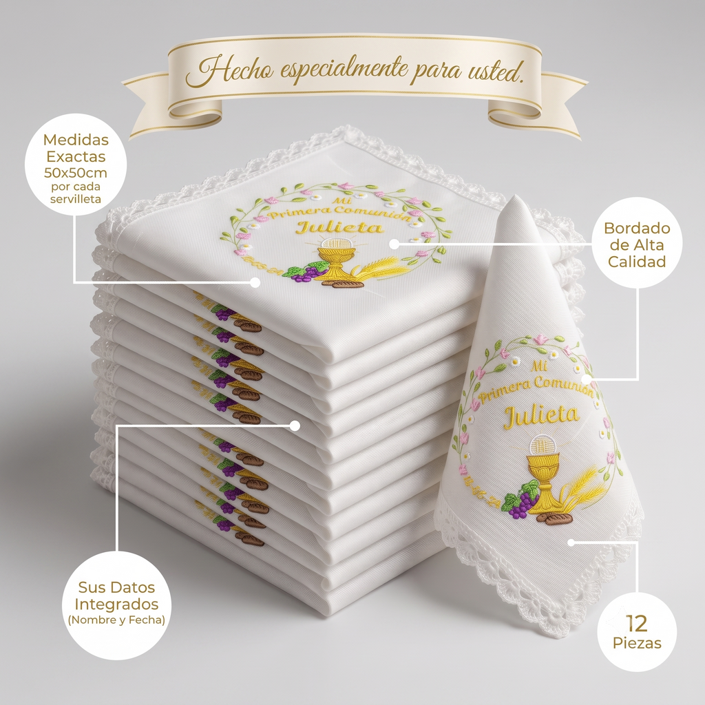 12 Servilletas Para Comunión
